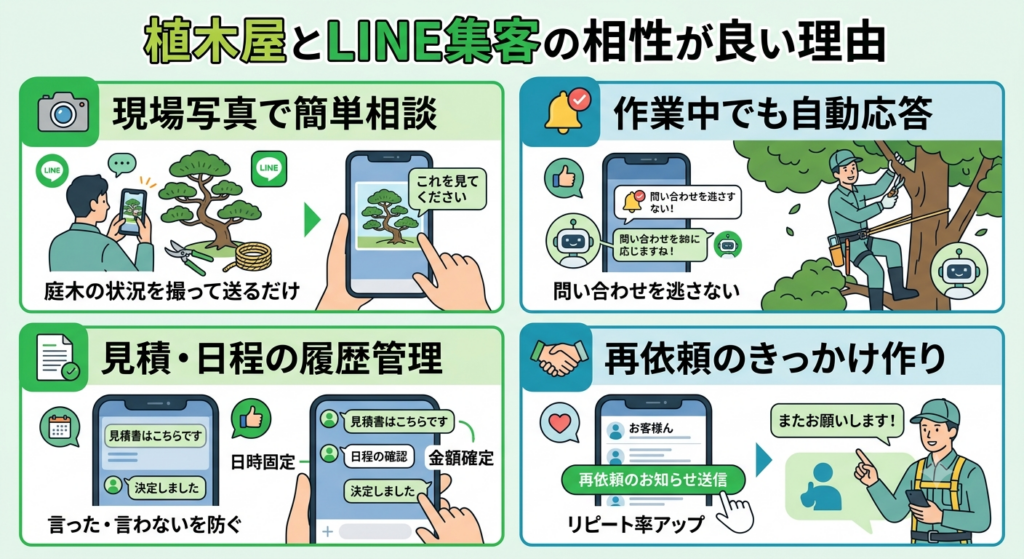 植木屋とLINE集客の相性が良い理由