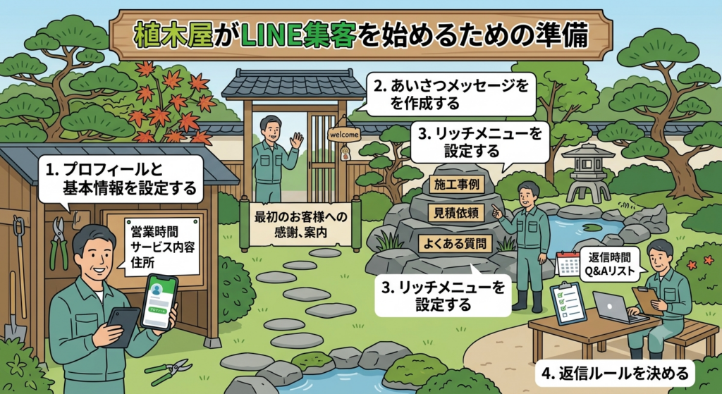 植木屋がLINE集客を始めるための準備
