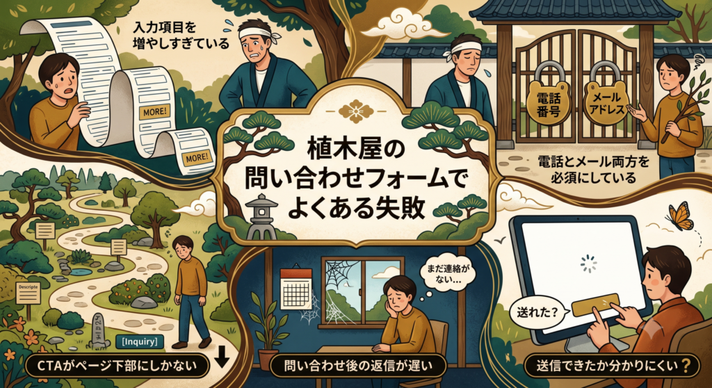植木屋の問い合わせフォームでよくある失敗