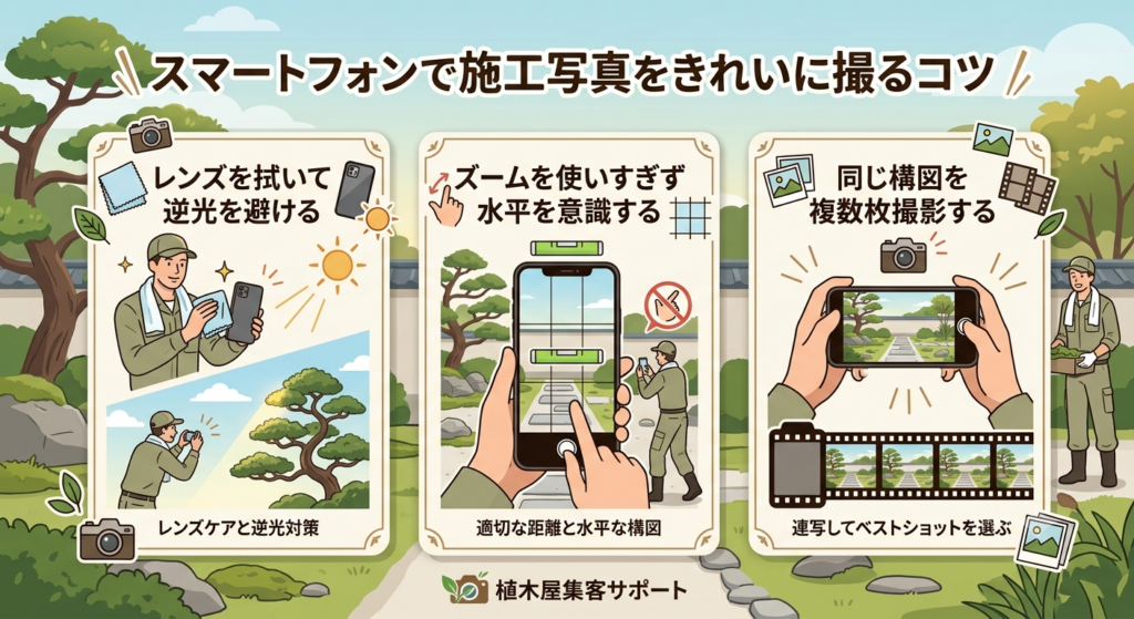 スマートフォンで施工写真をきれいに撮るコツ