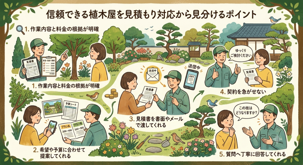 信頼できる植木屋を見積もり対応から見分けるポイント
