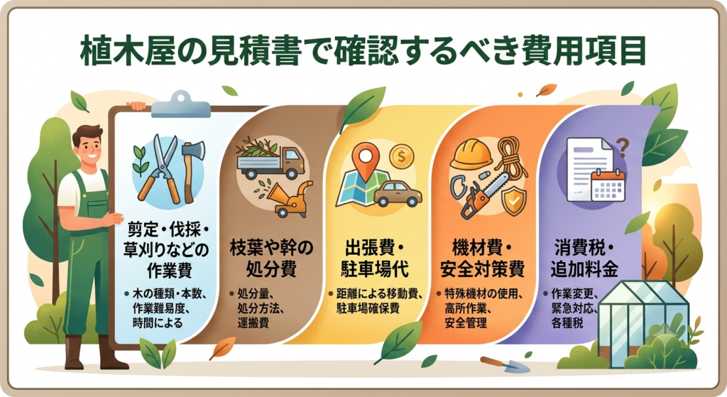 植木屋の見積書で確認するべき費用項目