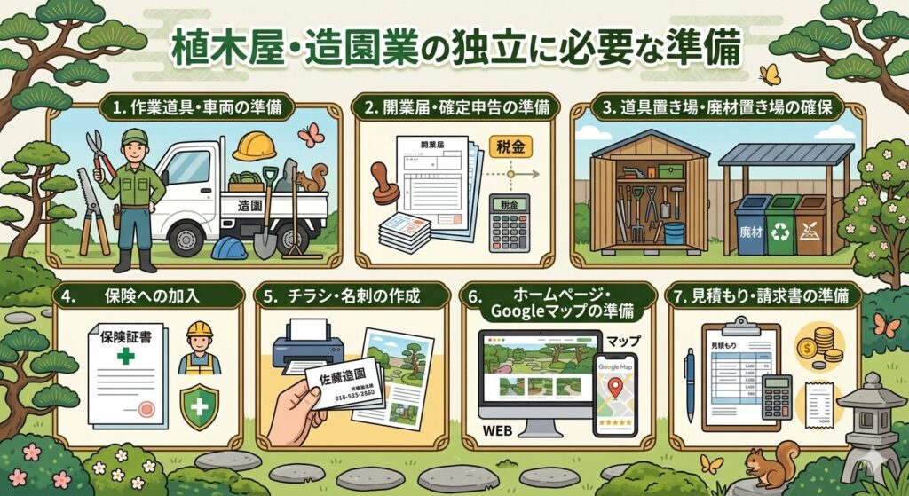 植木屋・造園業の独立に必要な準備