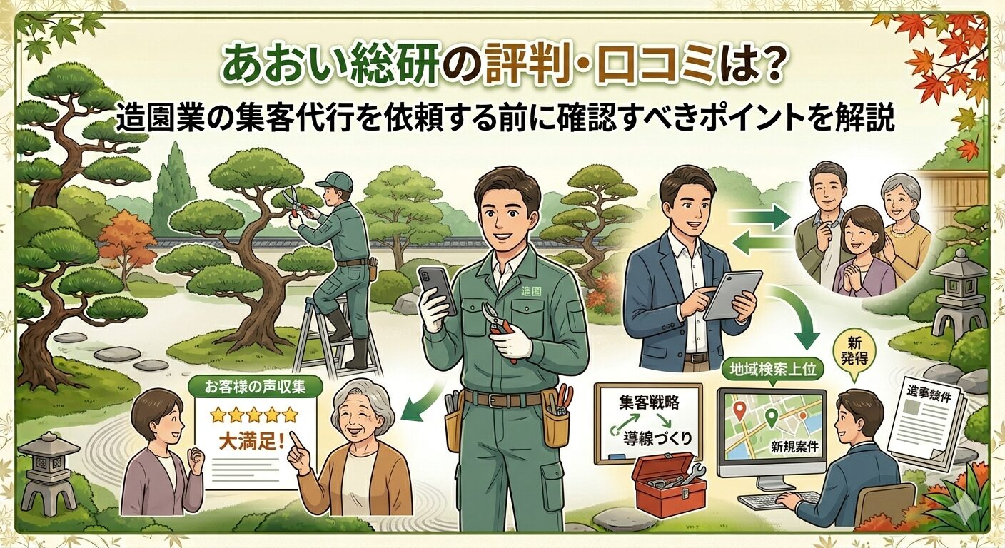 あおい総研の評判・口コミは？造園業の集客代行を依頼する前に確認すべきポイントを解説