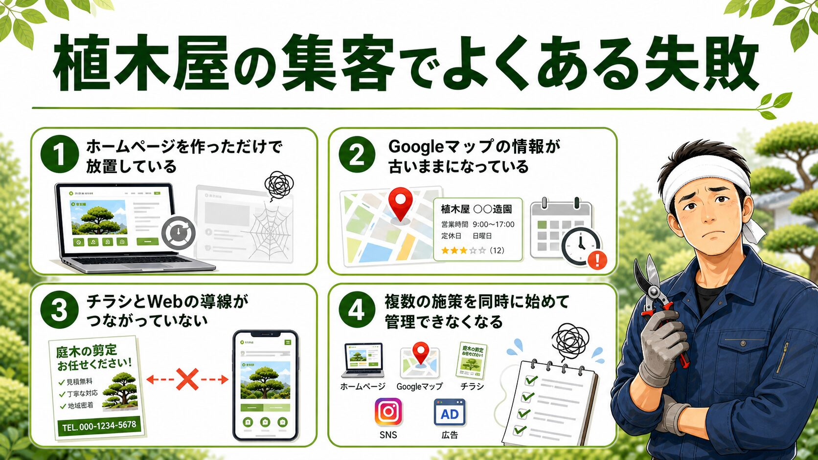 植木屋の集客でよくある失敗
