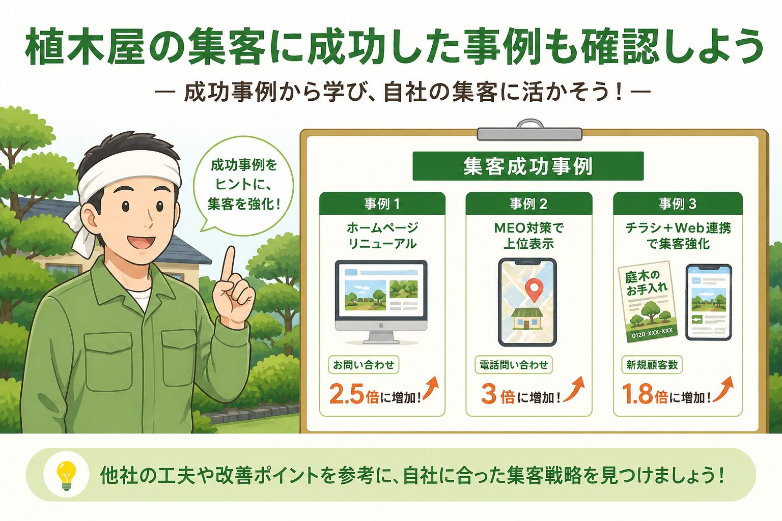 植木屋の集客に成功した事例も確認しよう