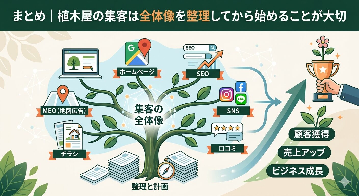 まとめ｜植木屋の集客は全体像を整理してから始めることが大切