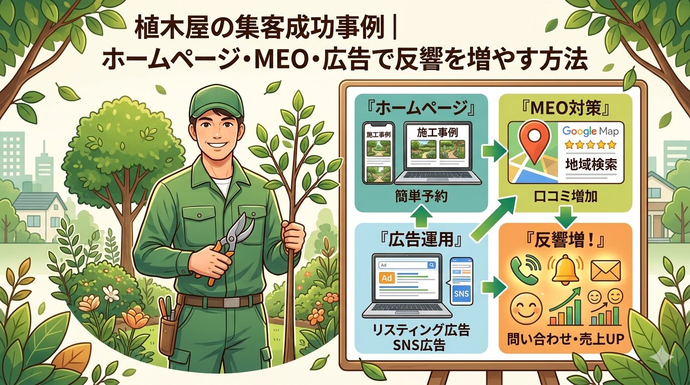 植木屋の集客成功事例｜ホームページ・MEO・広告で反響を増やす方法