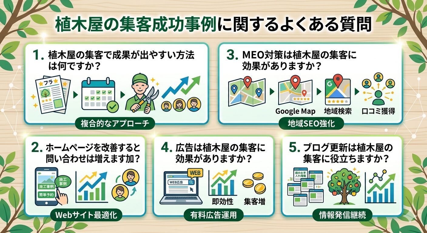 植木屋の集客成功事例に関するよくある質問
