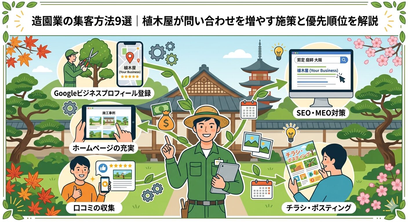 造園業の集客方法9選｜植木屋が問い合わせを増やす施策と優先順位を解説