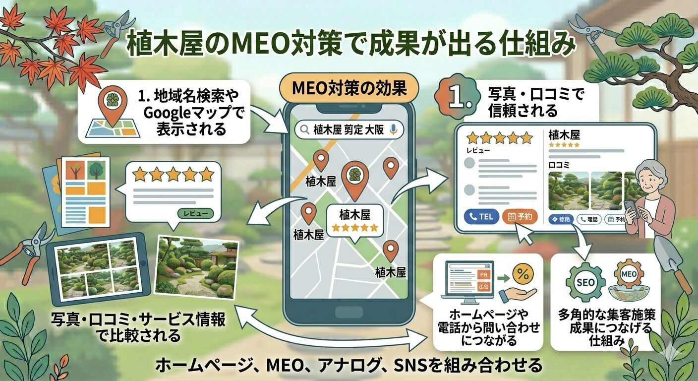 植木屋のMEO対策で成果が出る仕組み
