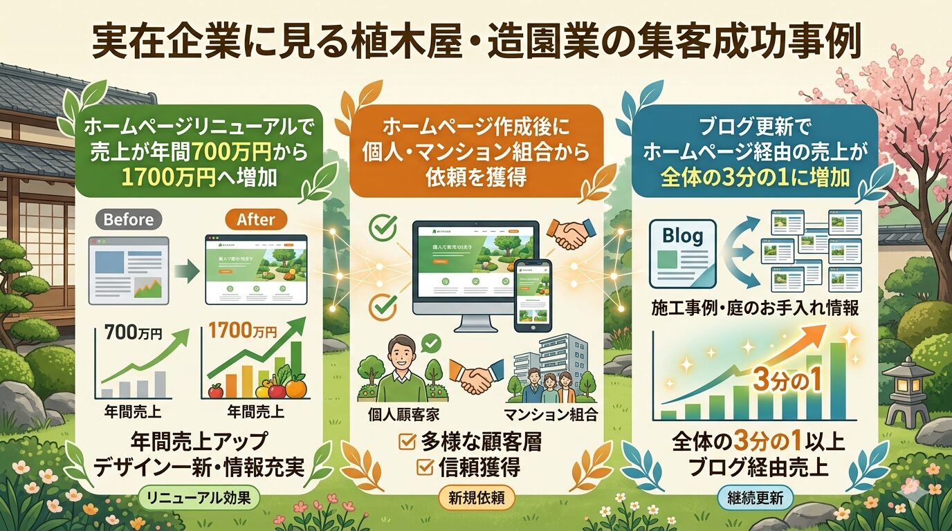 実在企業に見る植木屋・造園業の集客成功事例