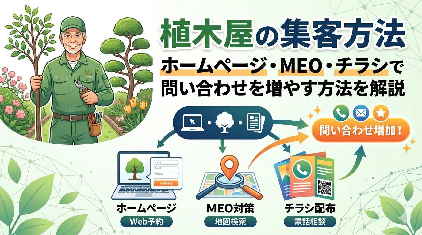 植木屋の集客方法｜ホームページ・MEO・チラシで問い合わせを増やす方法を解説