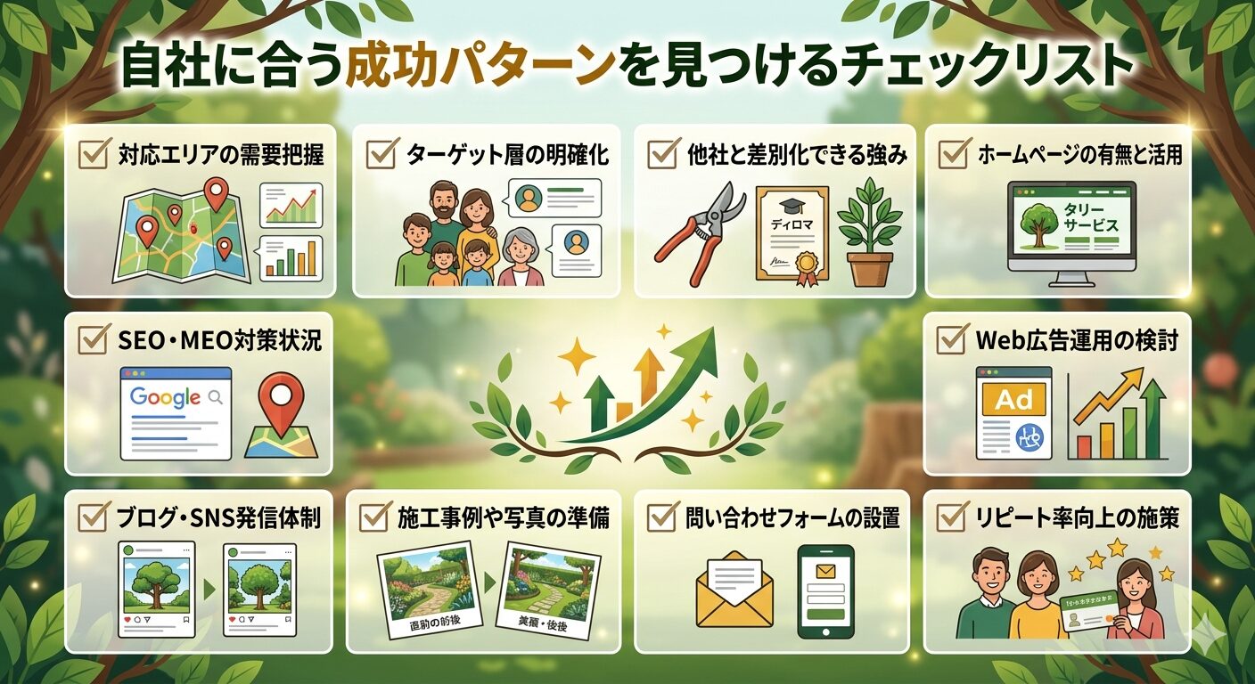 自社に合う成功パターンを見つけるチェックリスト