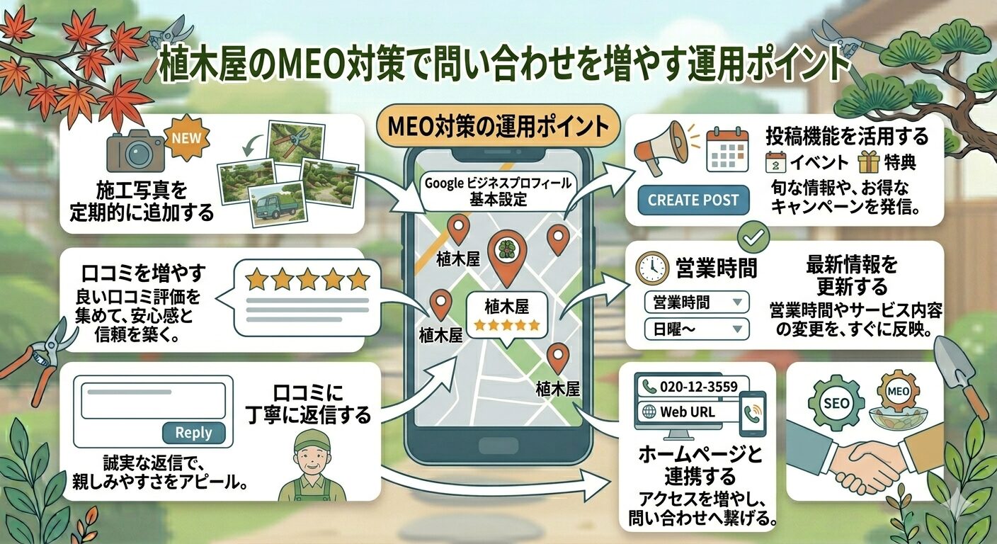 植木屋のMEO対策で問い合わせを増やす運用ポイント