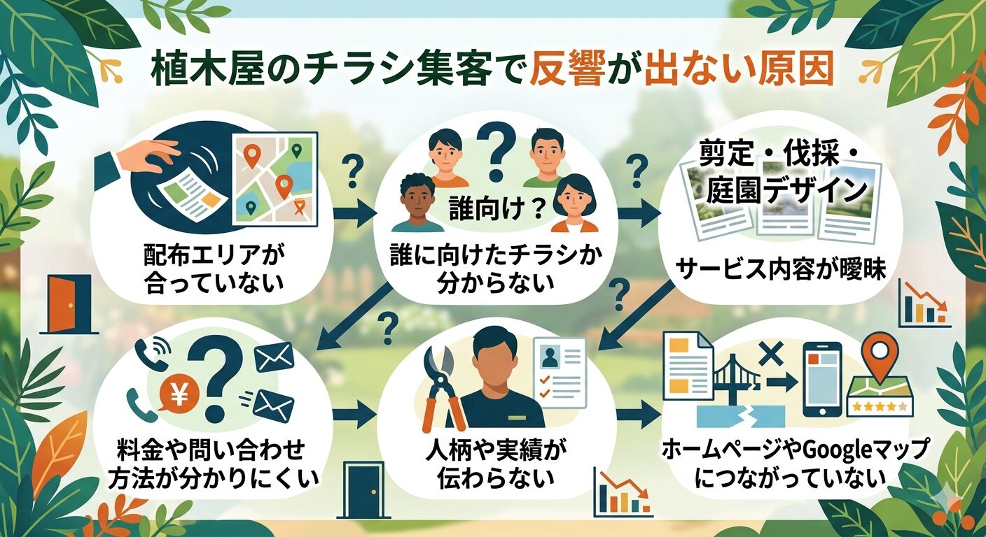 植木屋のチラシ集客で反響が出ない原因
