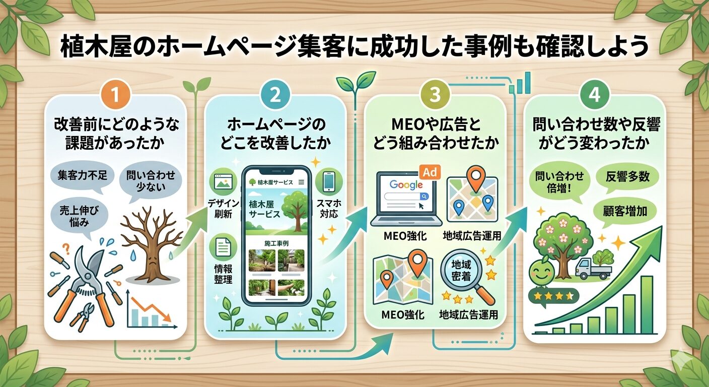 植木屋のホームページ集客に成功した事例も確認しよう