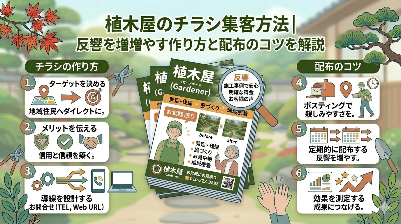 植木屋のチラシ集客方法｜反響を増やす作り方と配布のコツを解説
