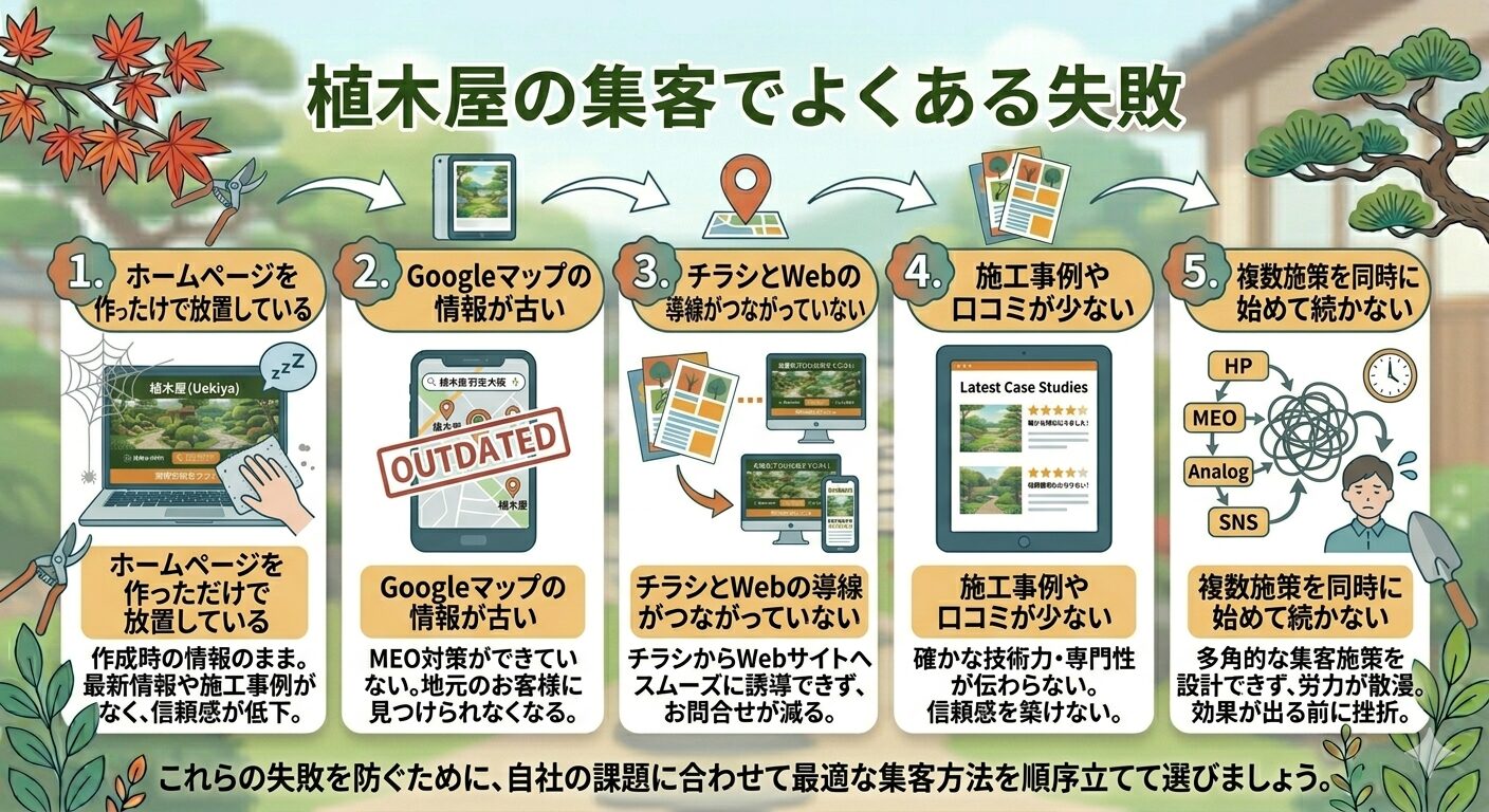 植木屋の集客でよくある失敗