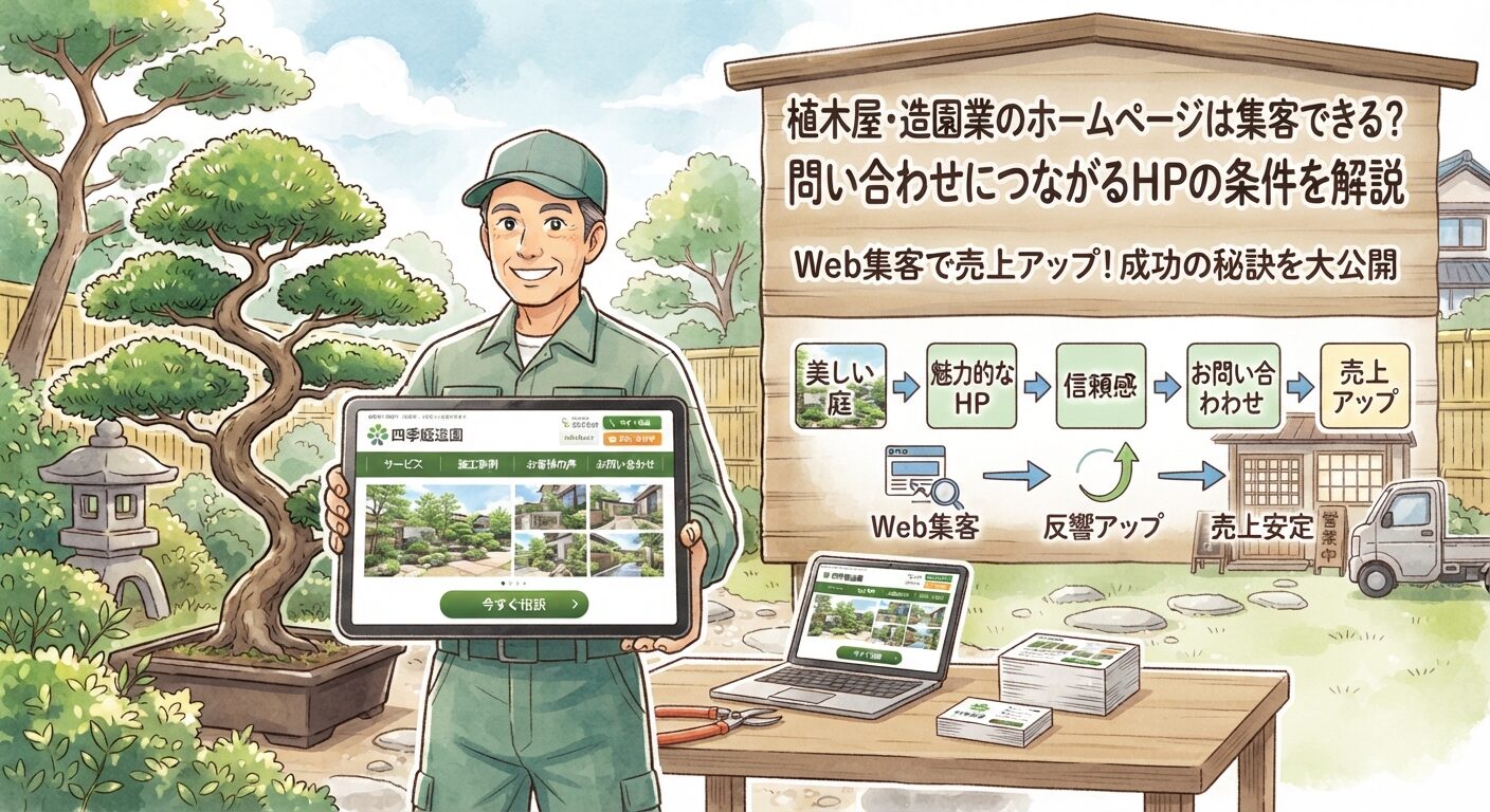 植木屋・造園業のホームページは集客できる？問い合わせにつながるHPの条件を解説