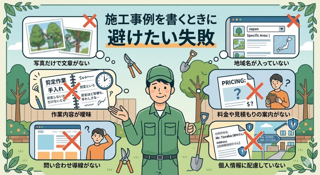 施工事例を書くときに避けたい失敗