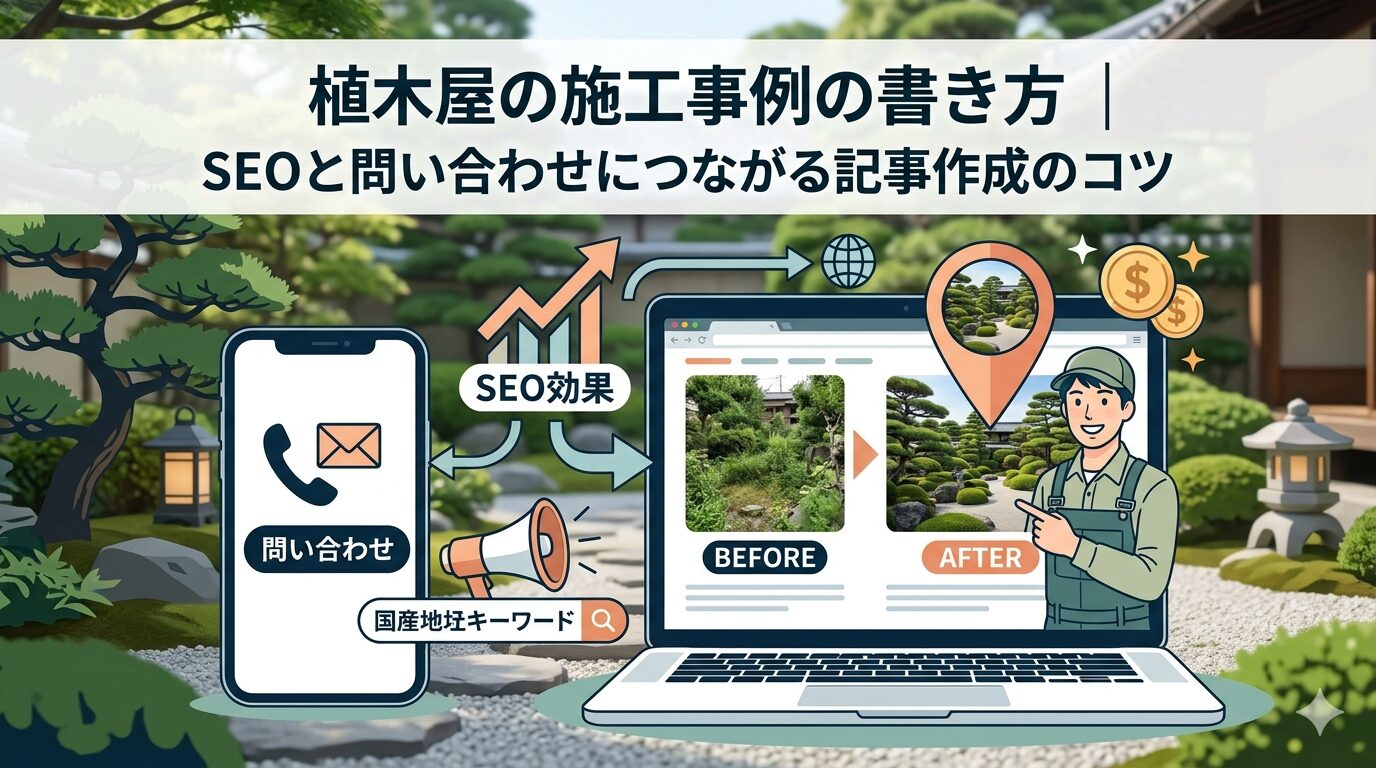 植木屋の施工事例の書き方｜SEOと問い合わせにつながる記事作成のコツ