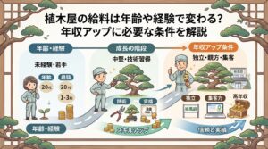 植木屋の給料は年齢や経験で変わる？年収アップに必要な条件を解説