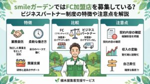 smileガーデンではFC加盟店を募集している？ビジネスパートナー制度の特徴や注意点を解説