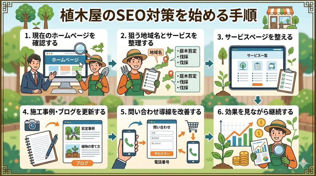 植木屋のSEO対策を始める手順
