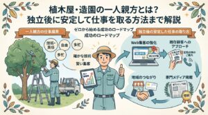 植木屋・造園の一人親方とは？独立後に安定して仕事を取る方法まで解説