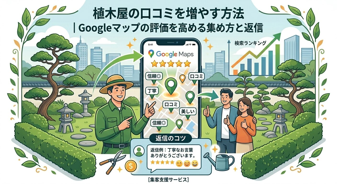 植木屋の口コミを増やす方法｜Googleマップの評価を高める集め方と返信
