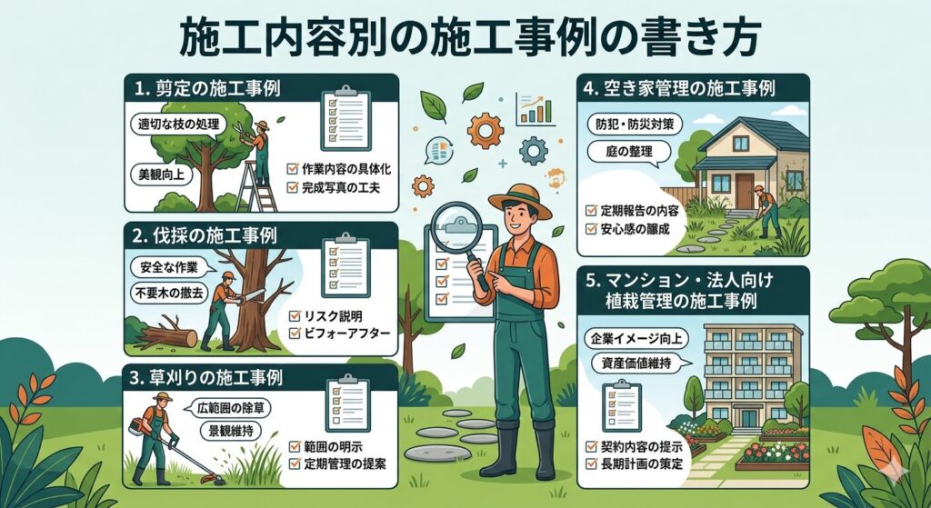 施工内容別の施工事例の書き方