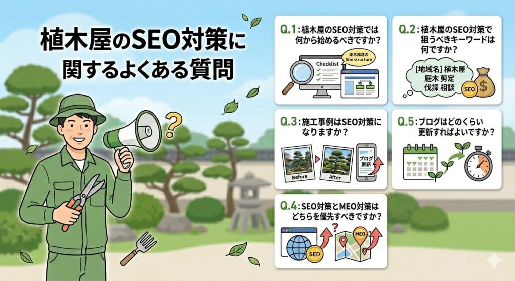 植木屋のSEO対策に関するよくある質問
