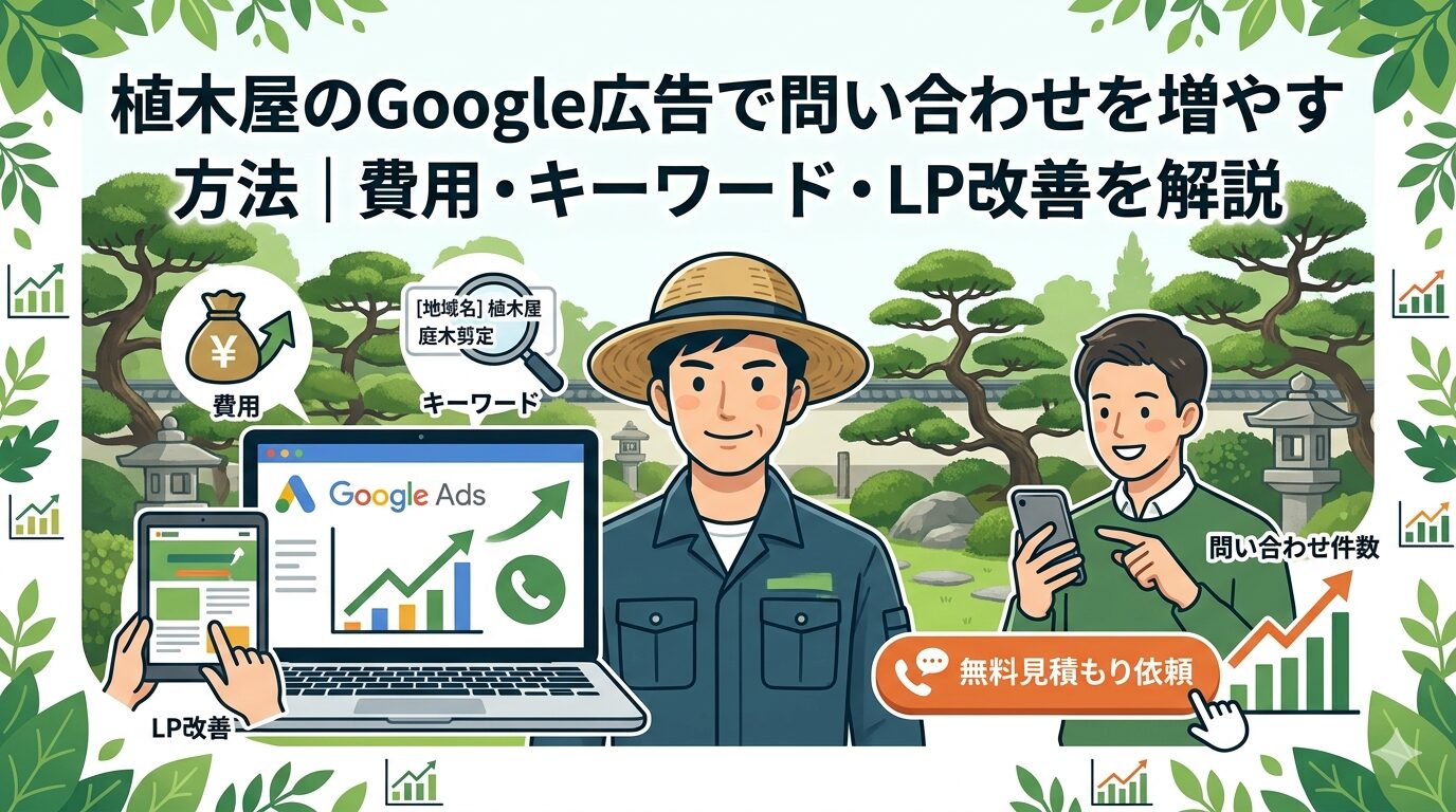 植木屋のGoogle広告で問い合わせを増やす方法｜費用・キーワード・LP改善を解説