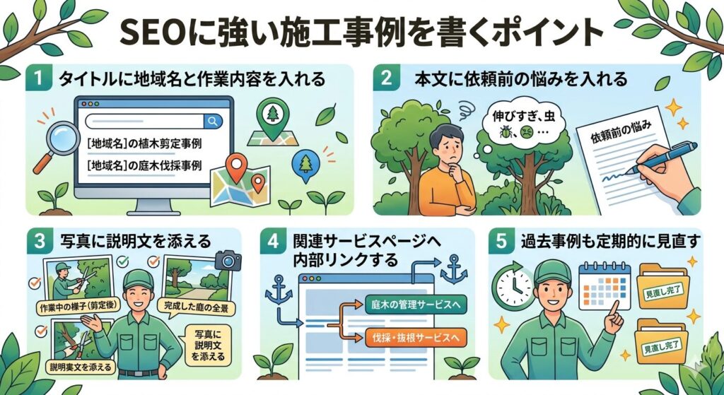 SEOに強い施工事例を書くポイント
