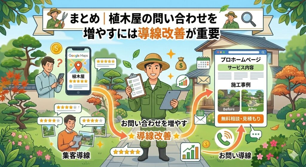 まとめ|植木屋の問い合わせを増やすには導線改善が重要