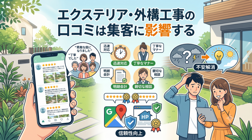 エクステリア・外構工事の口コミは集客に影響する
