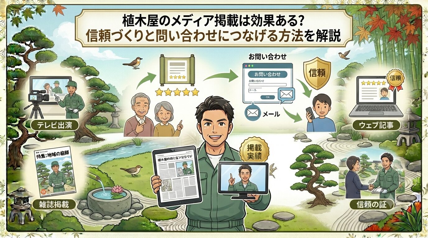 植木屋のメディア掲載は効果ある？信頼づくりと問い合わせにつなげる方法を解説