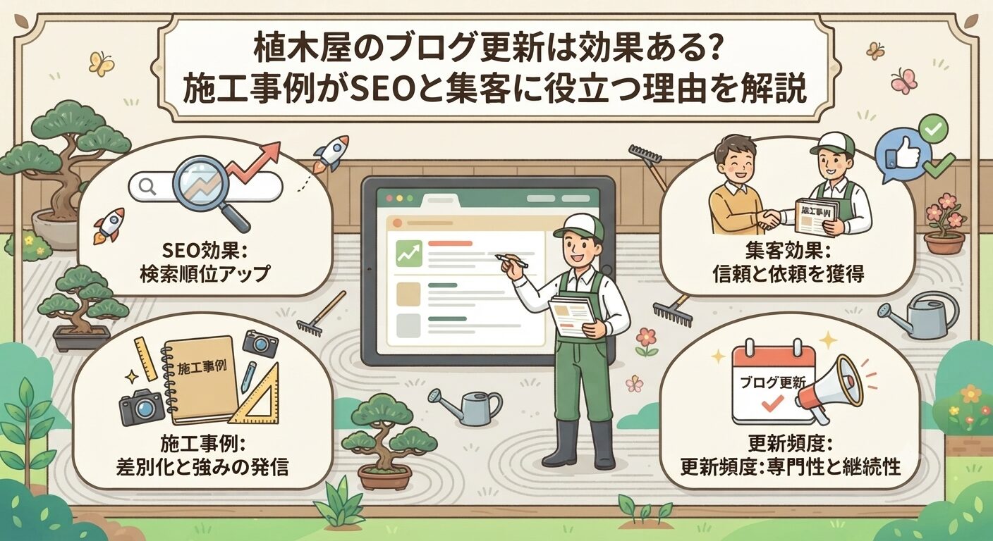 植木屋のブログ更新は効果ある？施工事例がSEOと集客に役立つ理由を解説