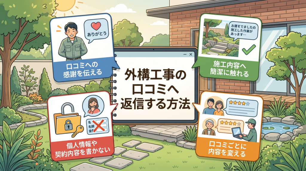 外構工事の口コミへ返信する方法