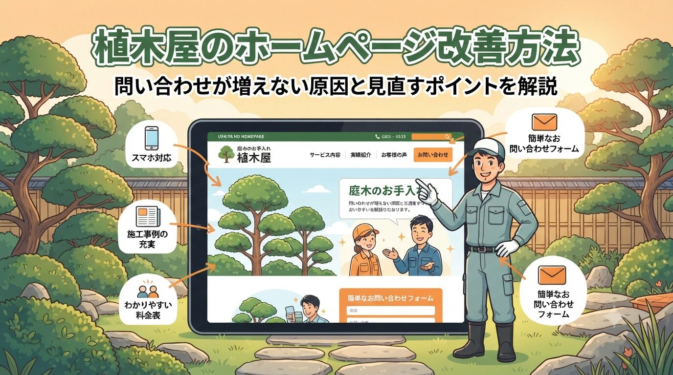 植木屋のホームページ改善方法｜問い合わせが増えない原因と見直すポイントを解説
